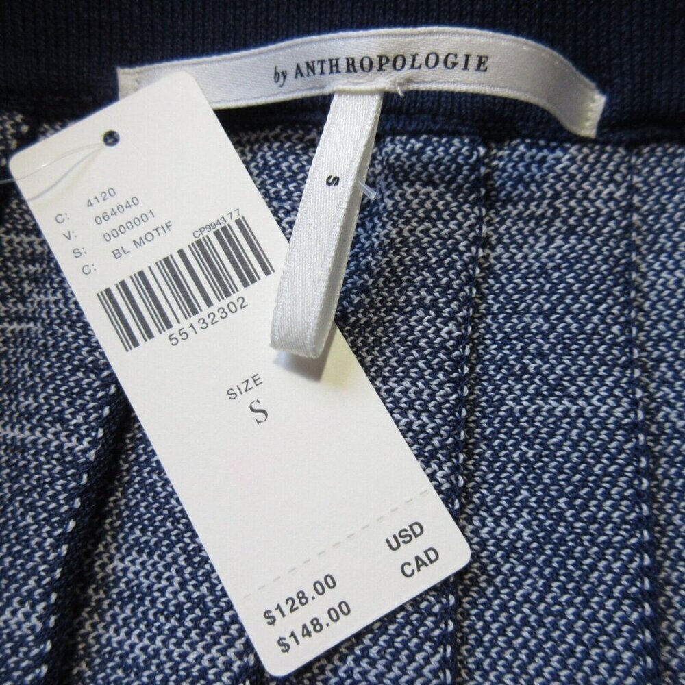 NWT by Anthropologie Haven Pleated Knit Midi in Blue White Sweater Skirt S - Picture 7 of 7